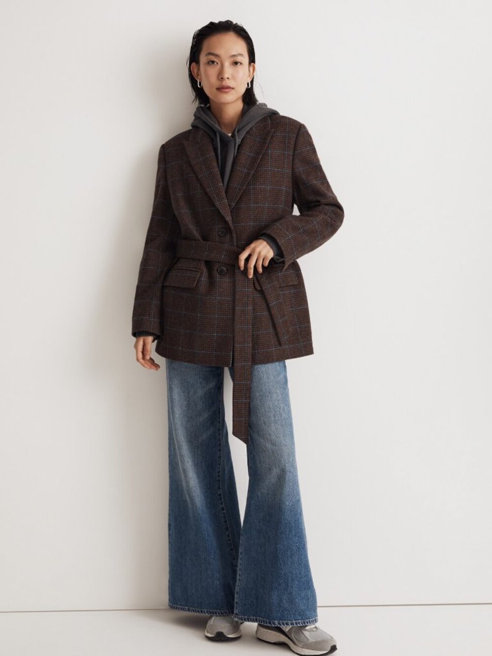 Madewell The Bedford Oversized Blazer in Melissa Houndstooth Plaid Size 6